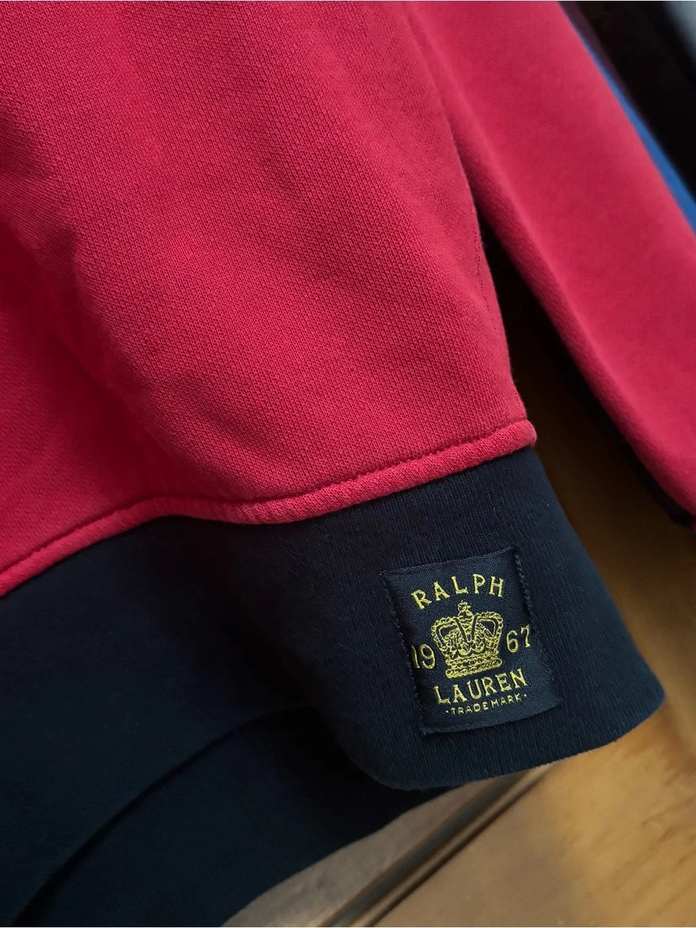 Polo Ralph Lauren Red Black Great Britain 1/4 Zip Pullover Jacket Coat Large